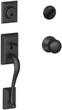 SCHLAGE Addison Single Cylinder Handleset and Plymouth Knob, Matte Black (F60 ADD 622 PLY)